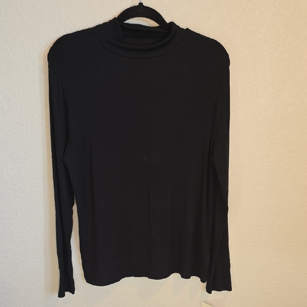 ​NWT A New Day Black Ribbed Mock Neck Long Sleeve Top - Size XL